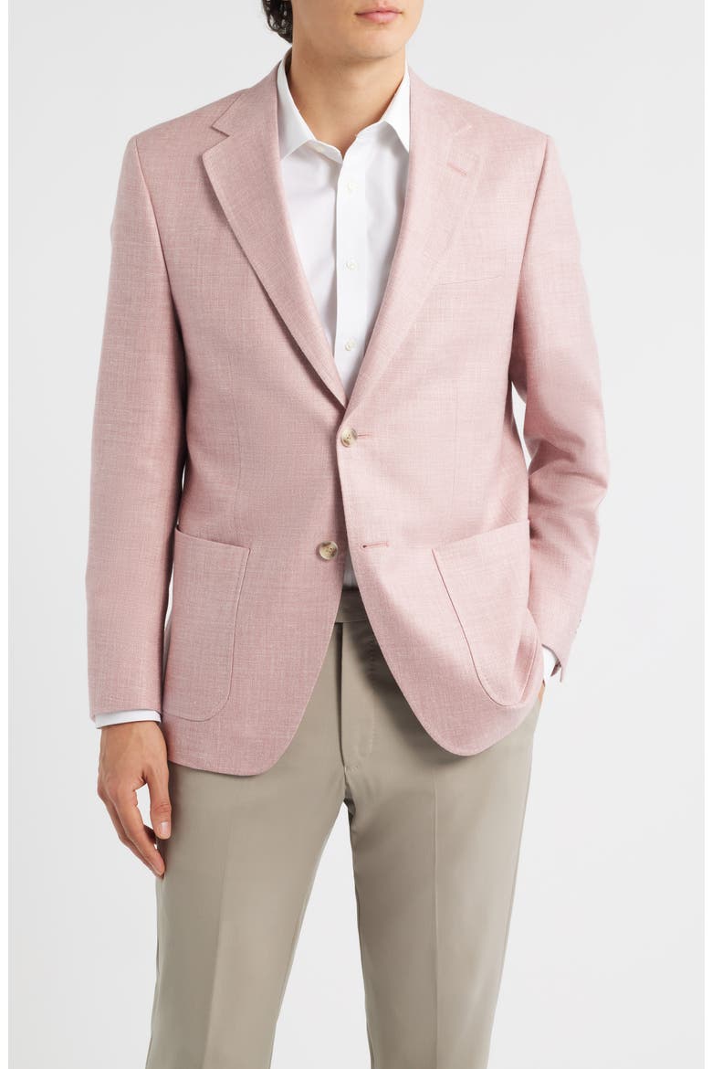 Hyperlight Soft Light Pink Mélange Silk & Linen Blend Sport Coat, Main, color, PINK