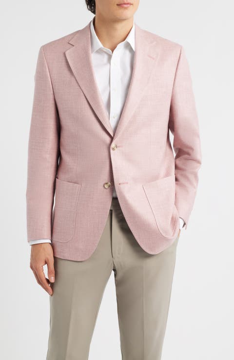 Hyperlight Soft Light Pink Mélange Silk & Linen Blend Sport Coat (Regular & Big)
