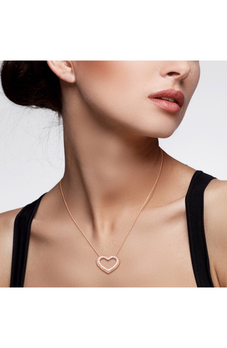 Julianna B. Diamond Heart Necklace 14k Rose Gold, Alternate, color, 