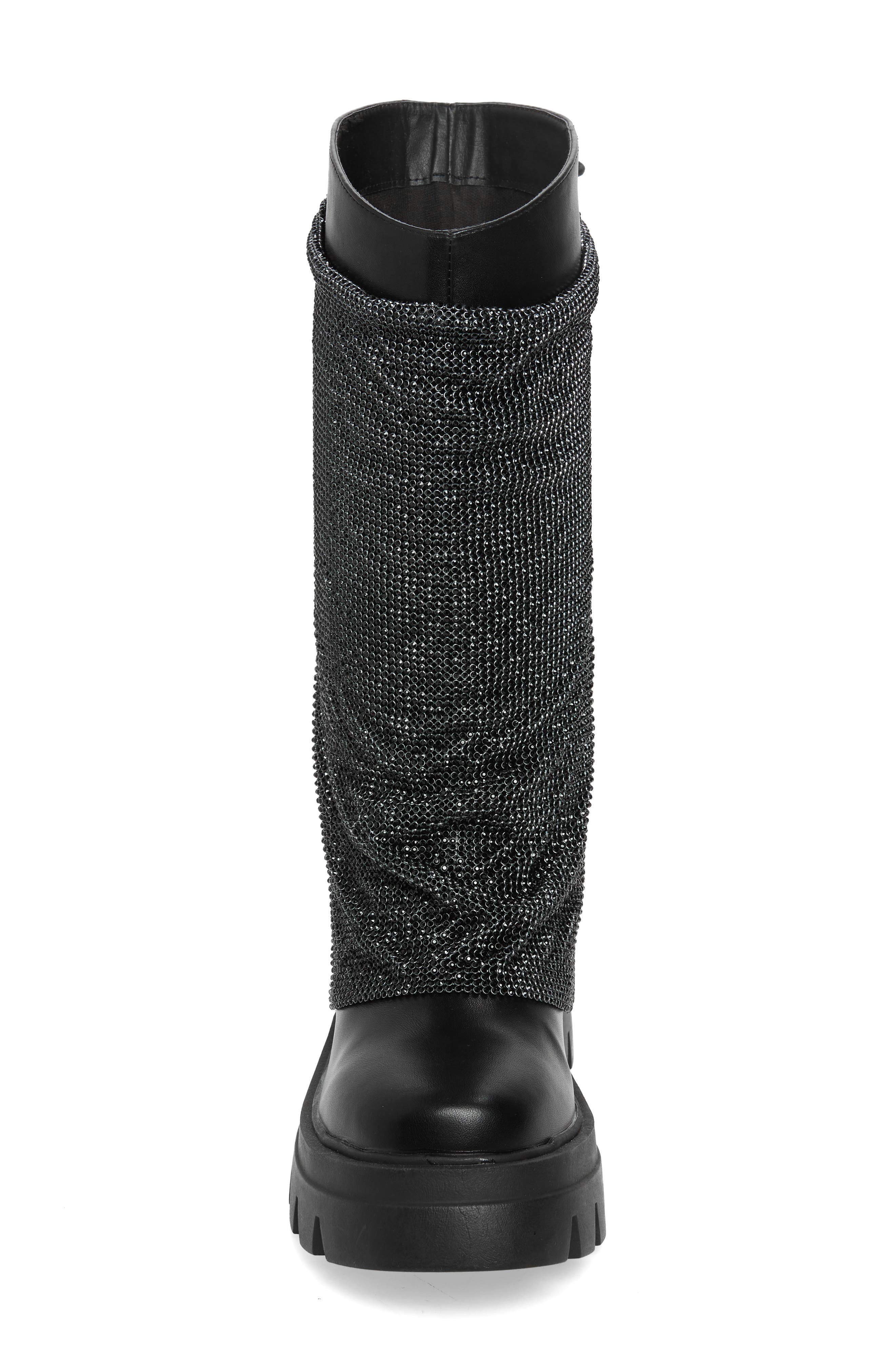 AZALEA WANG Bloomfield Crystal Chainmail Boot, Alternate, color, 