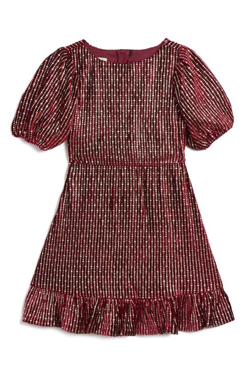 Kids' Danica Sparkle Velvet Skater Dress (Toddler & Little Kid)