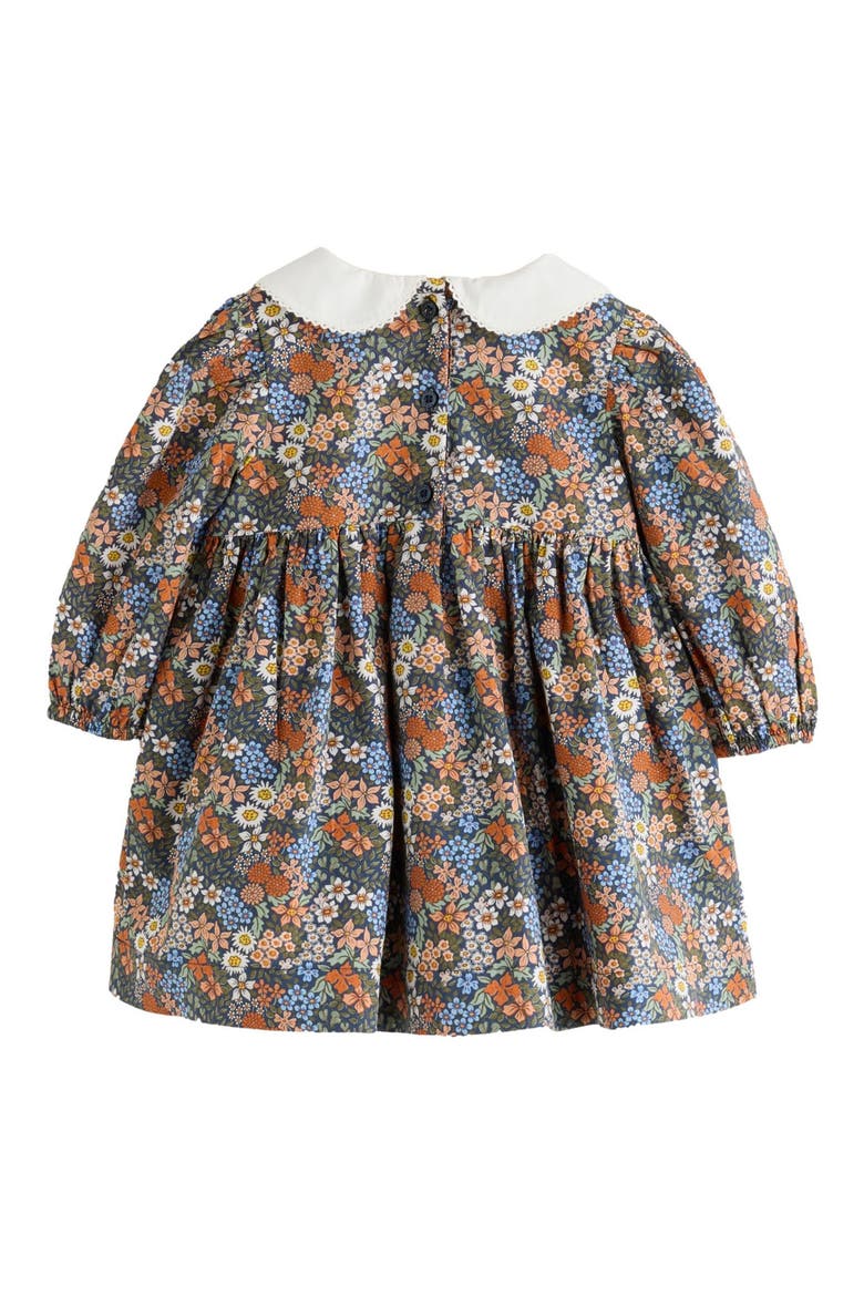 Ditsy Floral Smocked Dress, Knickers & Socks Set, Alternate, color, BLUE