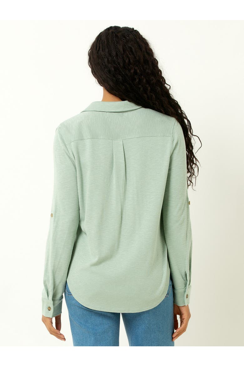 Knit Button-Up Shirt, Alternate, color, Pink Shadow
