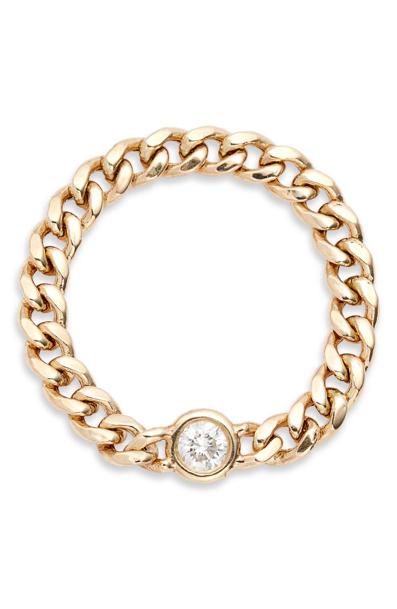 Zoë Chicco Diamond Curb Chain Ring, Main, color,