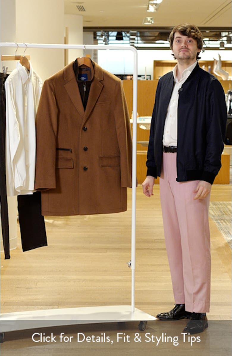 Ellington Wool & Cashmere Overcoat with Quilted Faux Suede Bib, sales video thumbnail