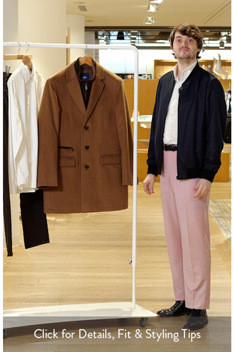 Ellington Wool & Cashmere Overcoat with Quilted Faux Suede Bib video