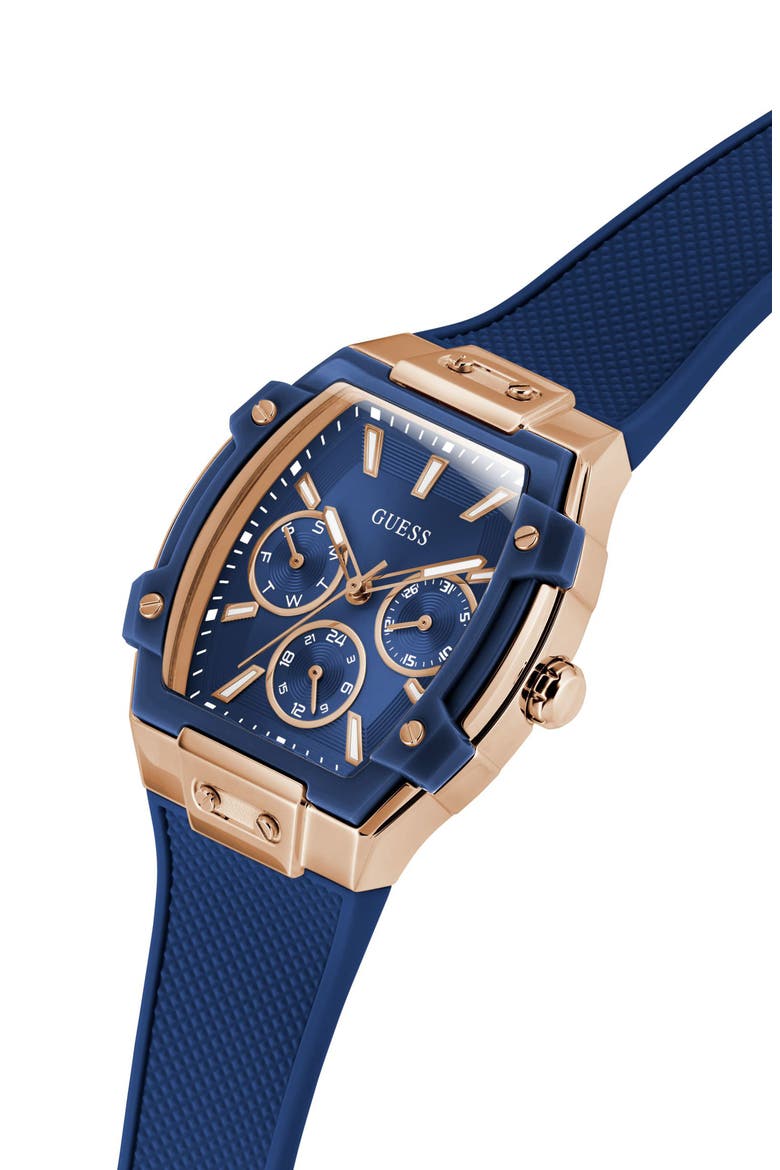 Multifunction Silicone Strap Watch, 35mm, Alternate, color, BLUE