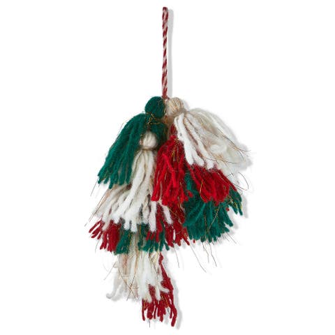Multicolor Wool Tassel Swag Tree Ornaments Botanical Decor
