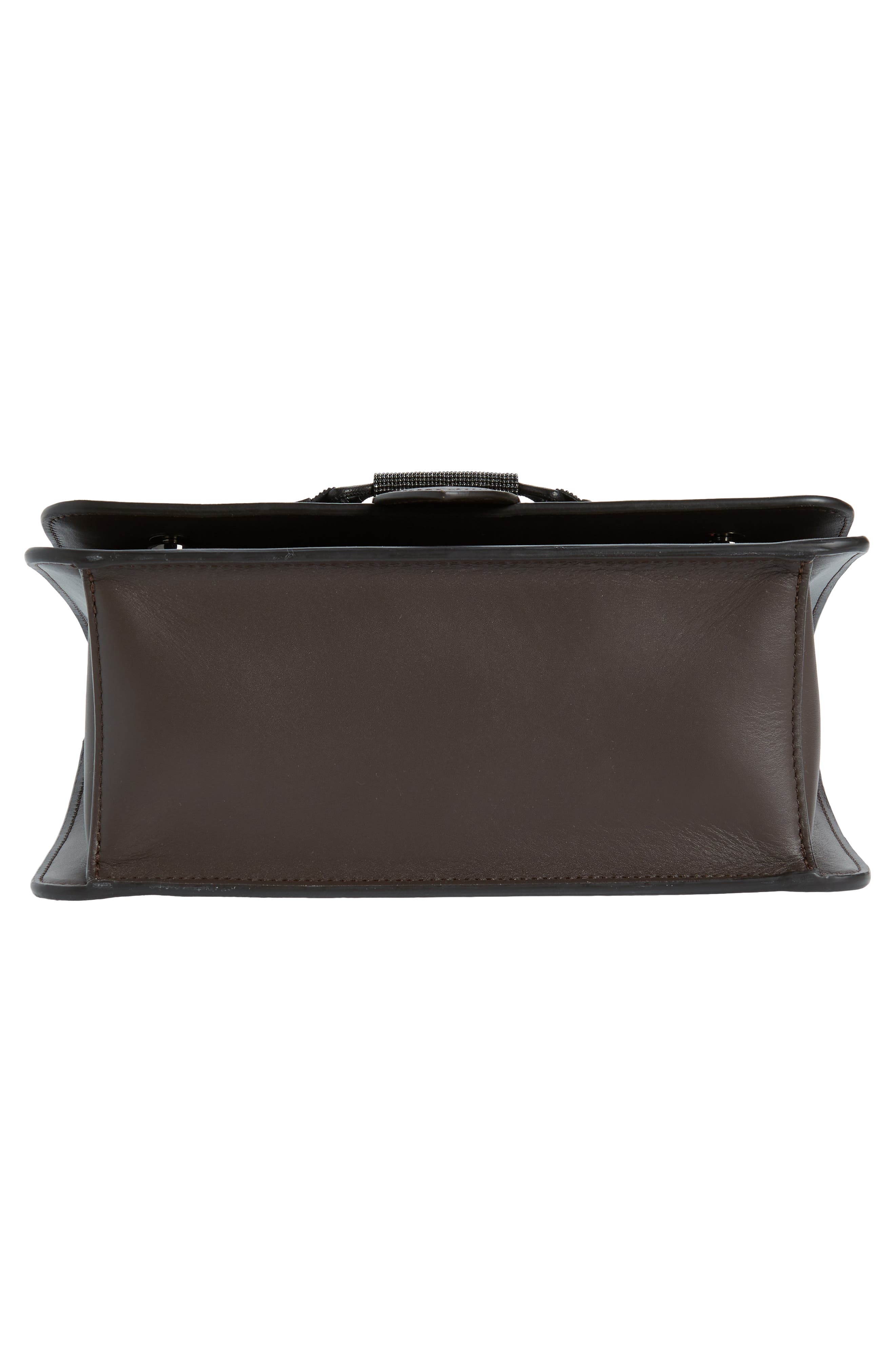 Brunello Cucinelli Medium Monili Trim Leather Top Handle Bag, Alternate, color, 