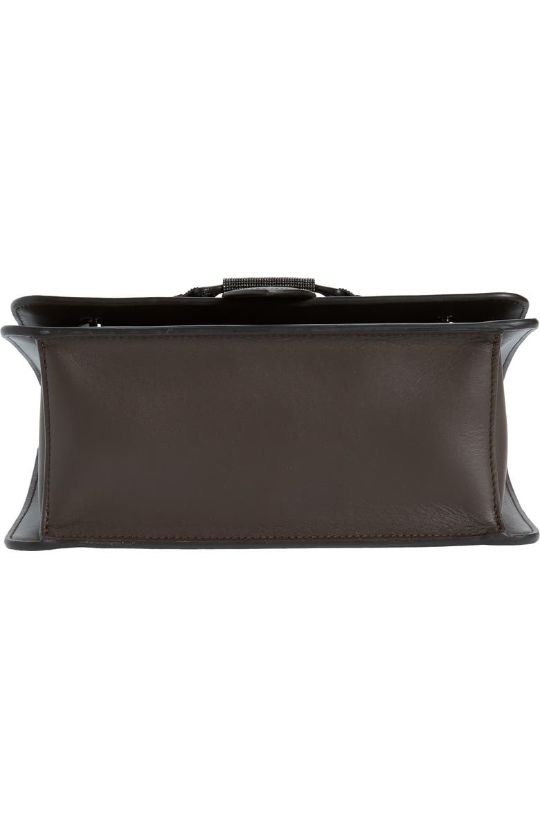 Brunello Cucinelli Medium Monili Trim Leather Top Handle Bag, Alternate, color,