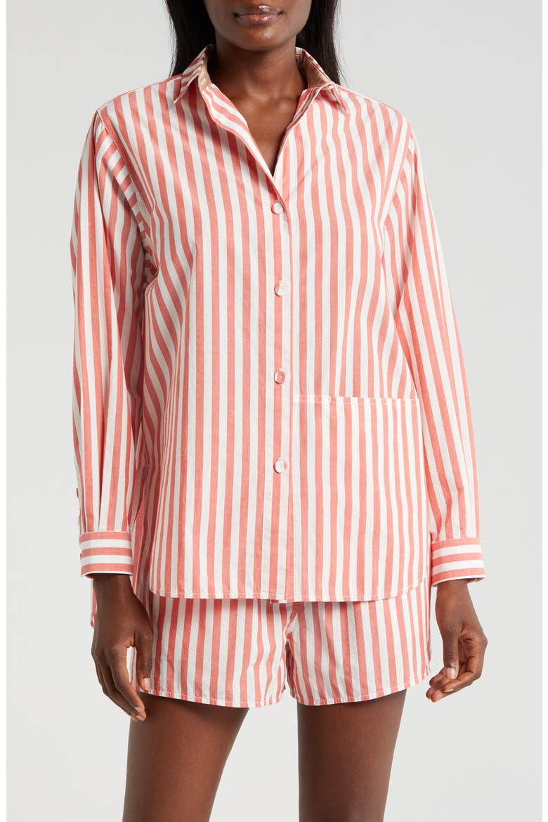 Airy Cotton & Silk Curve Hem Short Pajamas, Main, color, CHARMED STRIPE