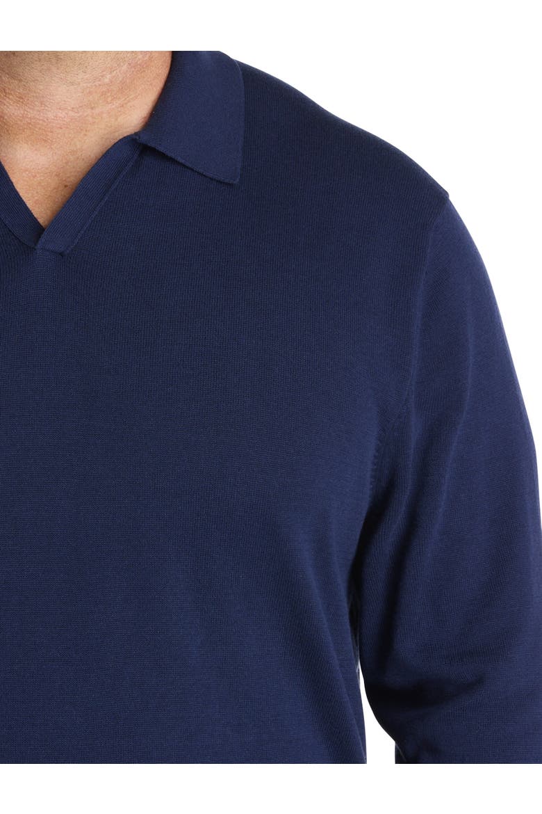 Big & Tall Notched Polo Sweater, Alternate, color, PAGEANT BLUE
