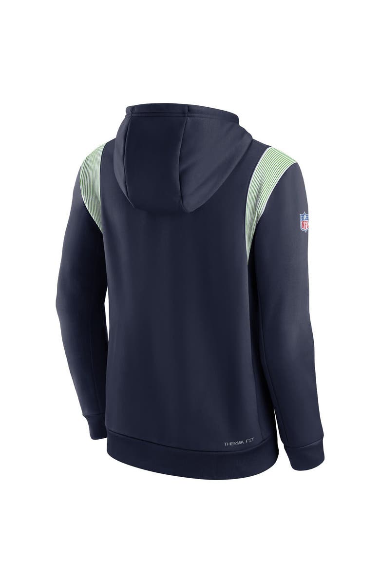 Nike Men's Nike College Navy Seattle Seahawks Sideline Athletic Stack Performance Pullover Hoodie, Alternate, color, Navy