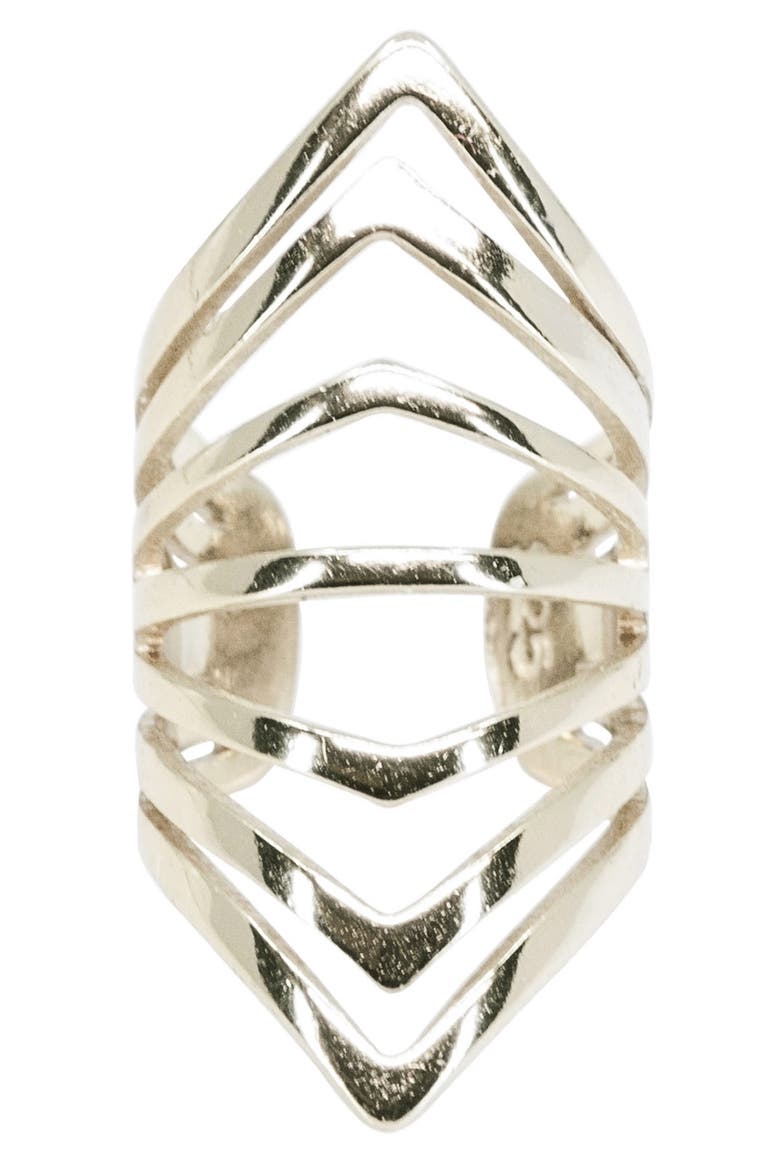 Hexagon Ear Cuff, Alternate, color, SILVER