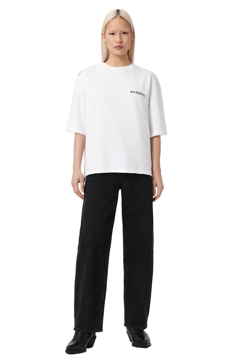 AllSaints Swoop Amelie Oversize Cotton Graphic T-Shirt, Alternate, color, Optic White