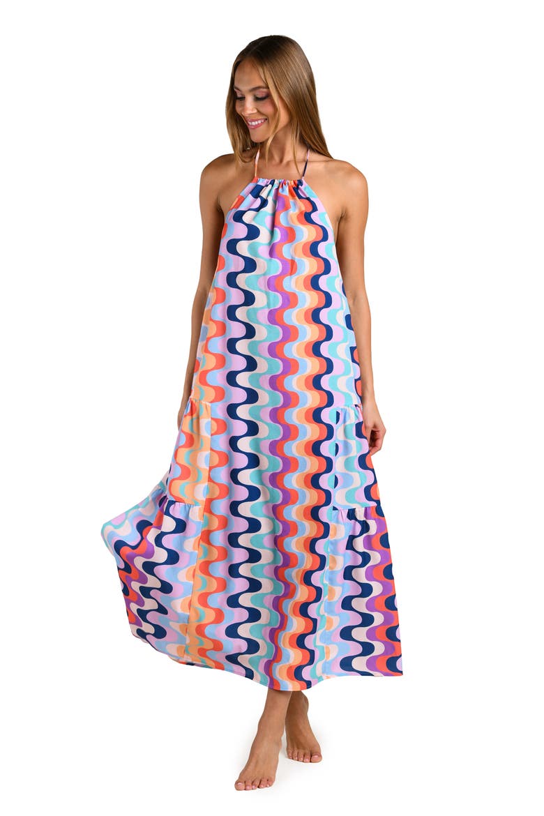 Untamed Tropics Halter Maxi Dress, Alternate, color, MULTI