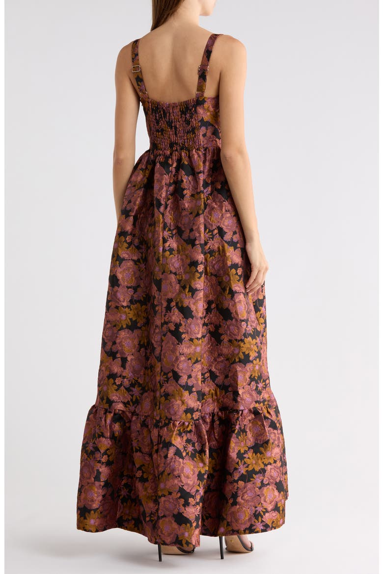 Grace Corset Brocade Maxi Dress, Alternate, color, PINK MULTI