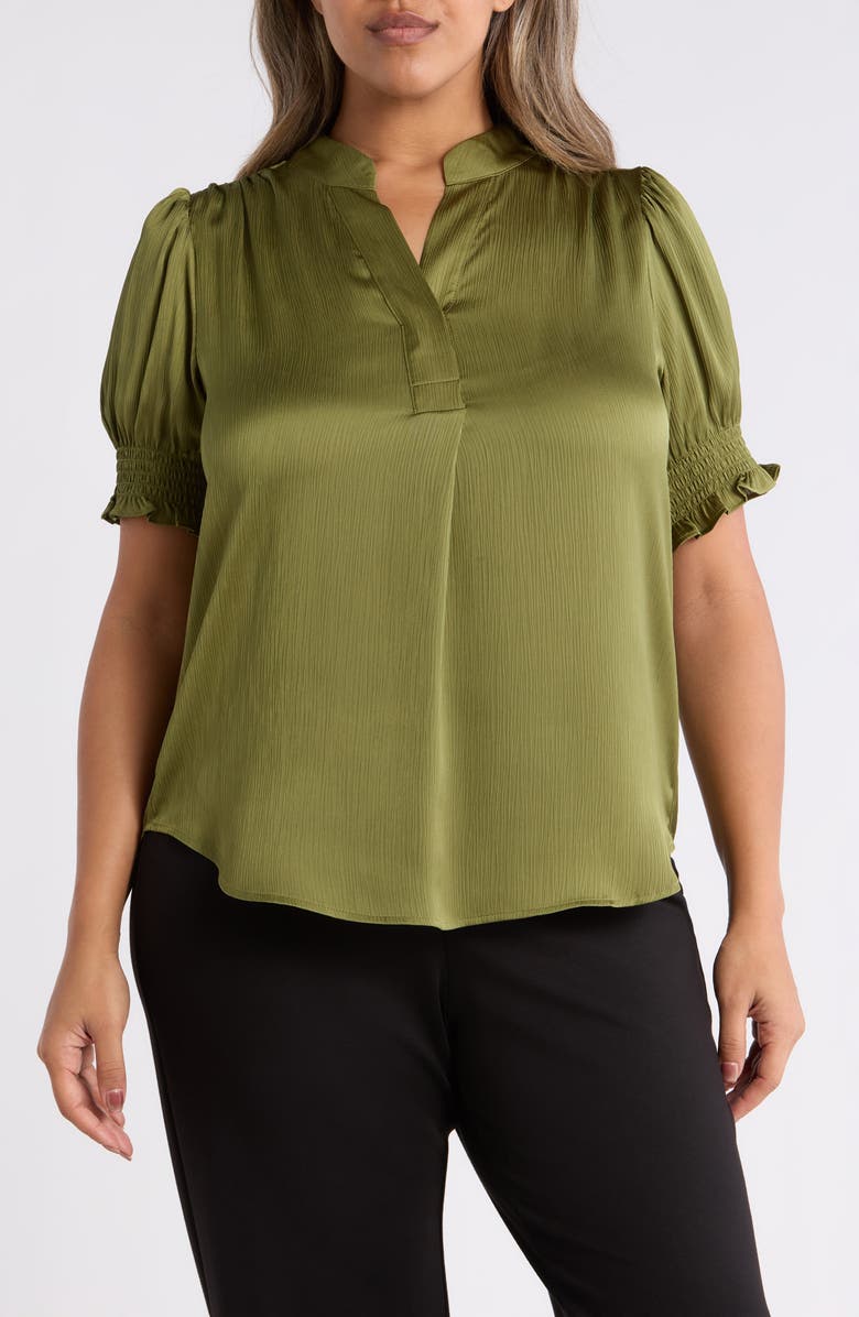 Anne Klein Crinkled Satin Top, Main, color,