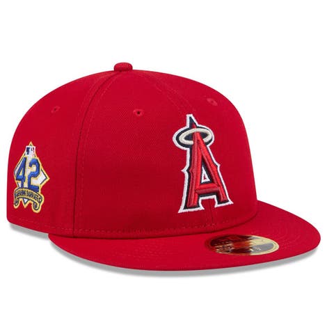 Men's New Era  Red Los Angeles Angels 2025 Jackie Robinson Day Retro Crown 59FIFTY Unstructured Fitted Hat