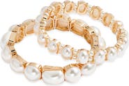 Nordstrom Set of 2 Faux Pearl Stretch Bracelets