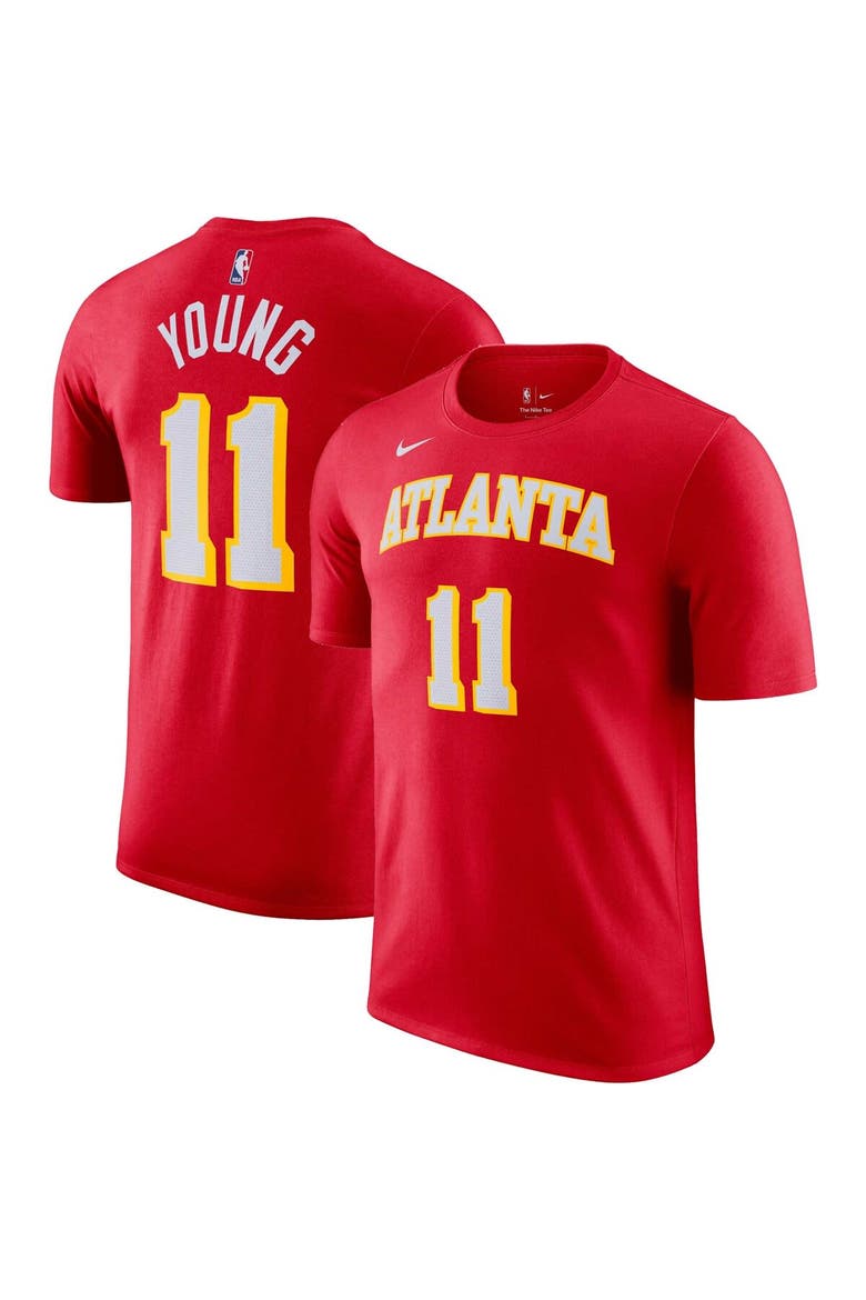 Men's Nike Trae Young Red Atlanta Hawks Icon 2022/23 Name & Number T-Shirt, Main, color, Red