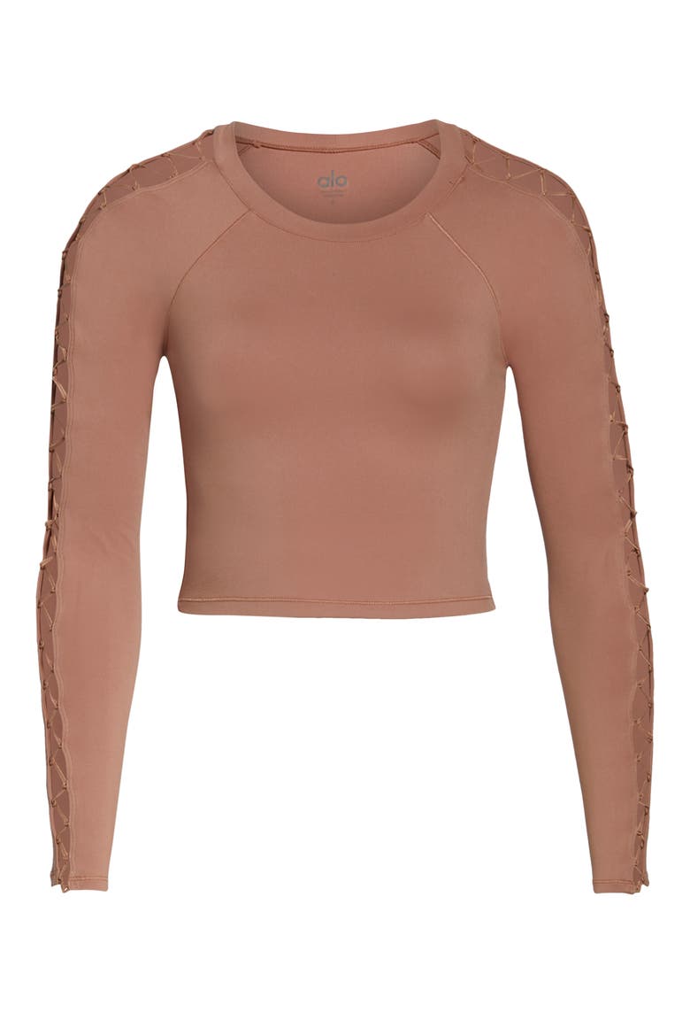 Highline Fitted Crop Top, Alternate, color, HENNA