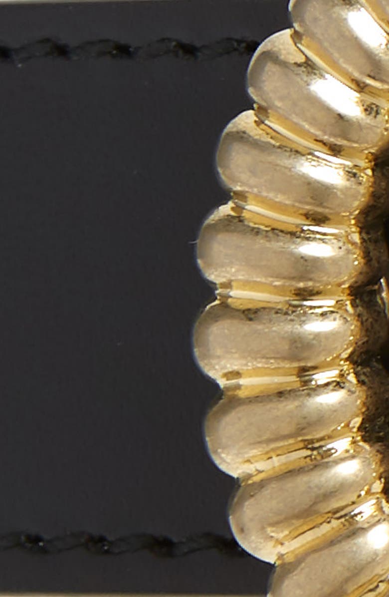 Gucci Textured GG Chain & Leather Skinny Belt, Alternate, color,