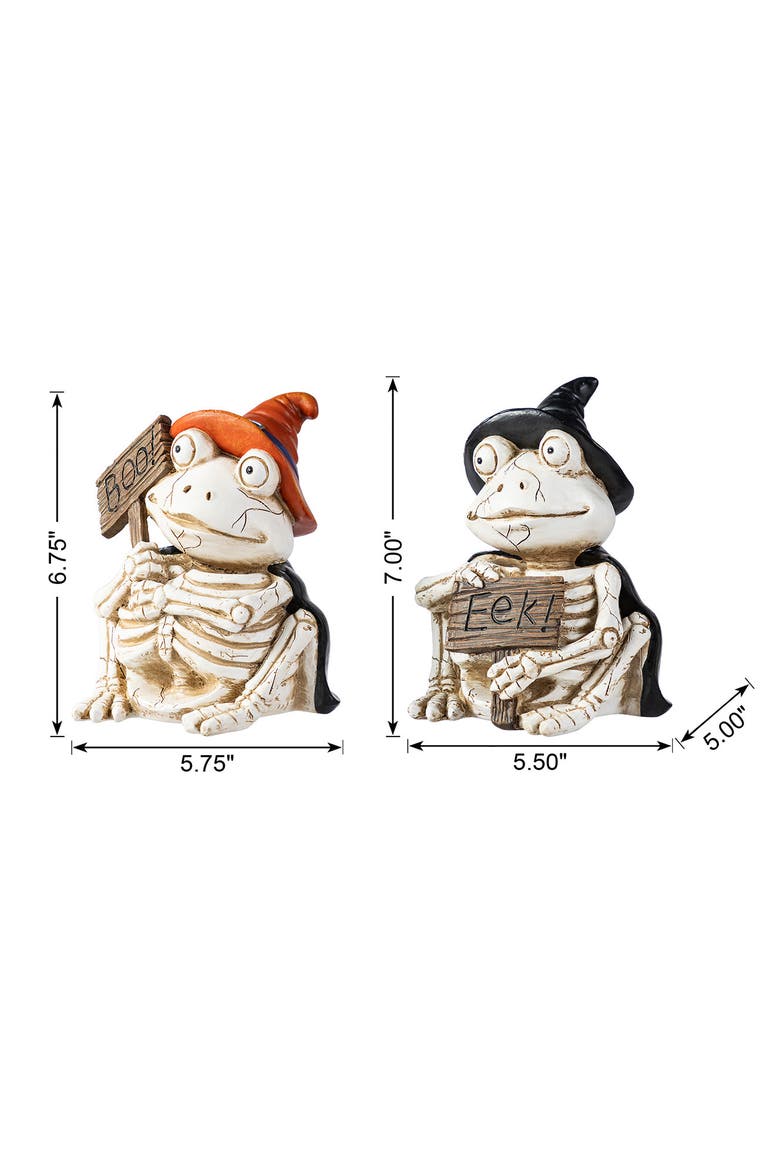 Set of 2 Halloween Resin Skull or Highland Cow Table Decor, Alternate, color, White