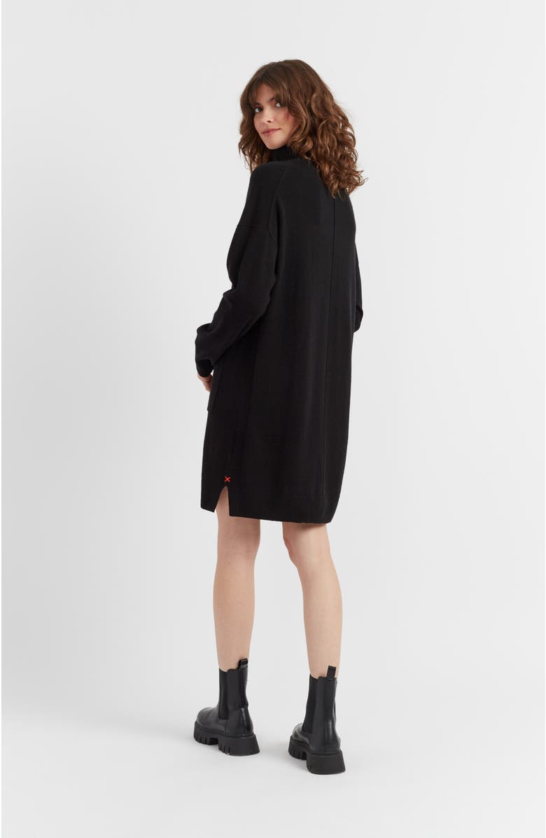 Chinti & Parker Cashmere Rollneck Dress, Alternate, color, Black