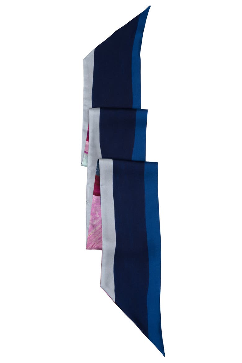 Lia - Skinny Silk Scarf, Alternate, color, Pink and Blue