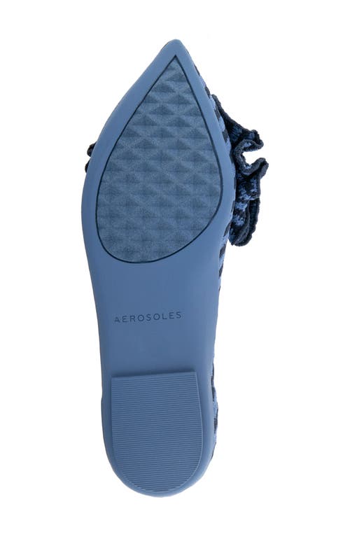 Shop Aerosoles Damira Pointed Toe Flat In Blue Jean Striped Knit Fabric
