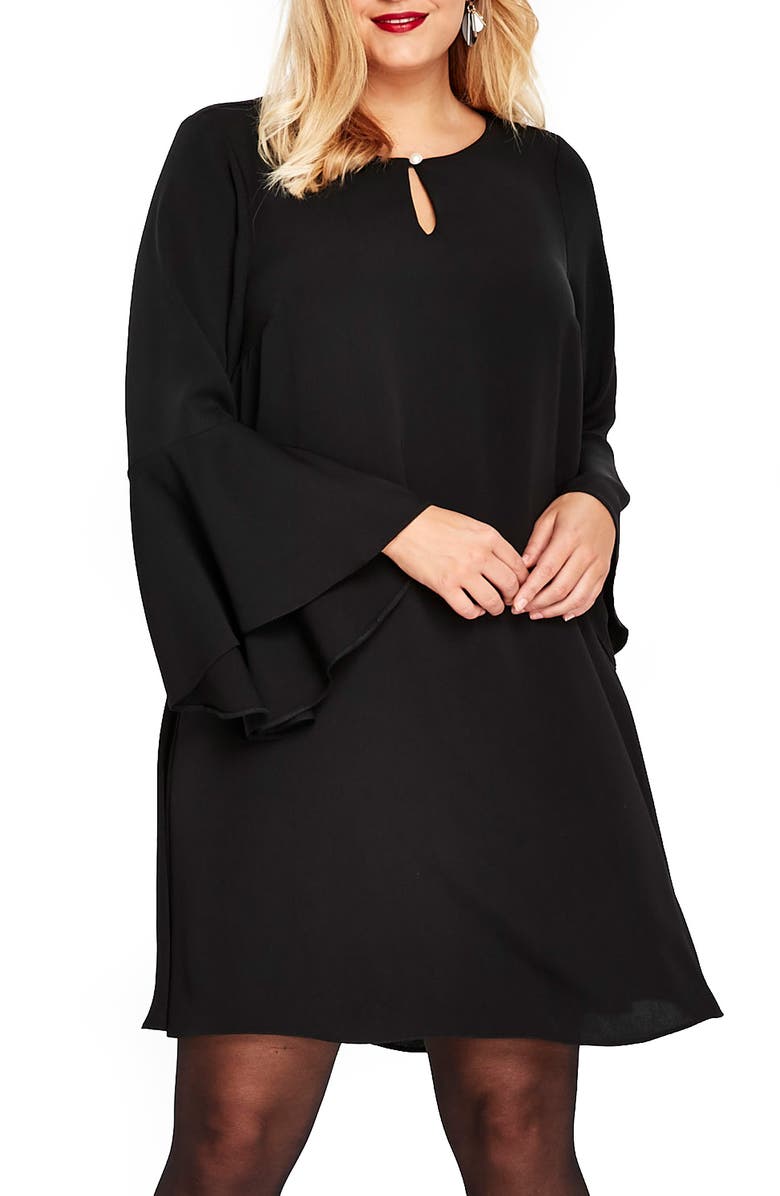 Evans Bell Sleeve A-Line Dress, Main, color,