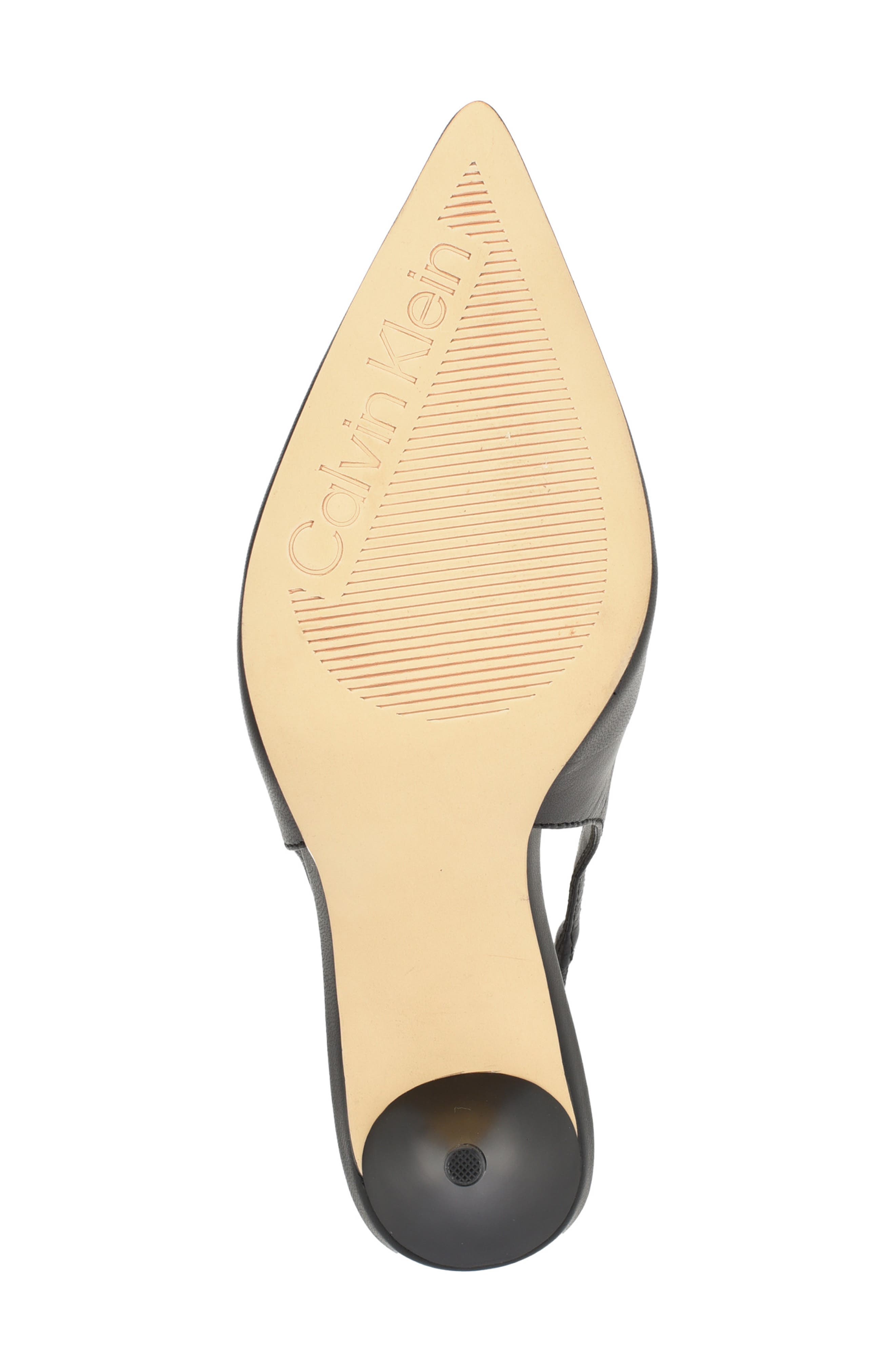 Calvin Klein Cinola Slingback Pointed Toe Pump, Alternate, color, Black Leather