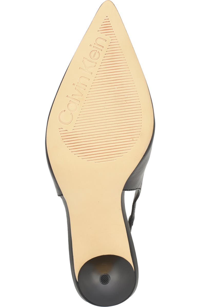 Calvin Klein Cinola Slingback Pointed Toe Pump, Alternate, color, Black Leather