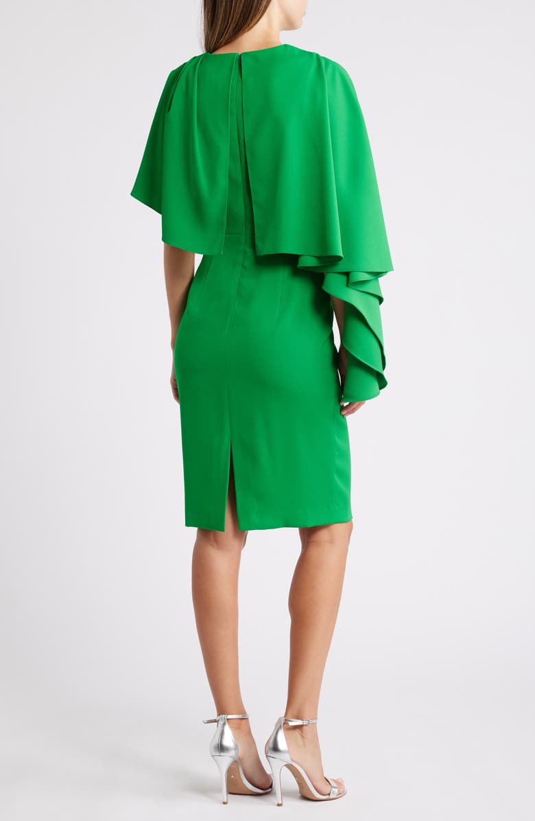 Black Halo Rayna Capelet Sheath Cocktail Dress, Alternate, color, 