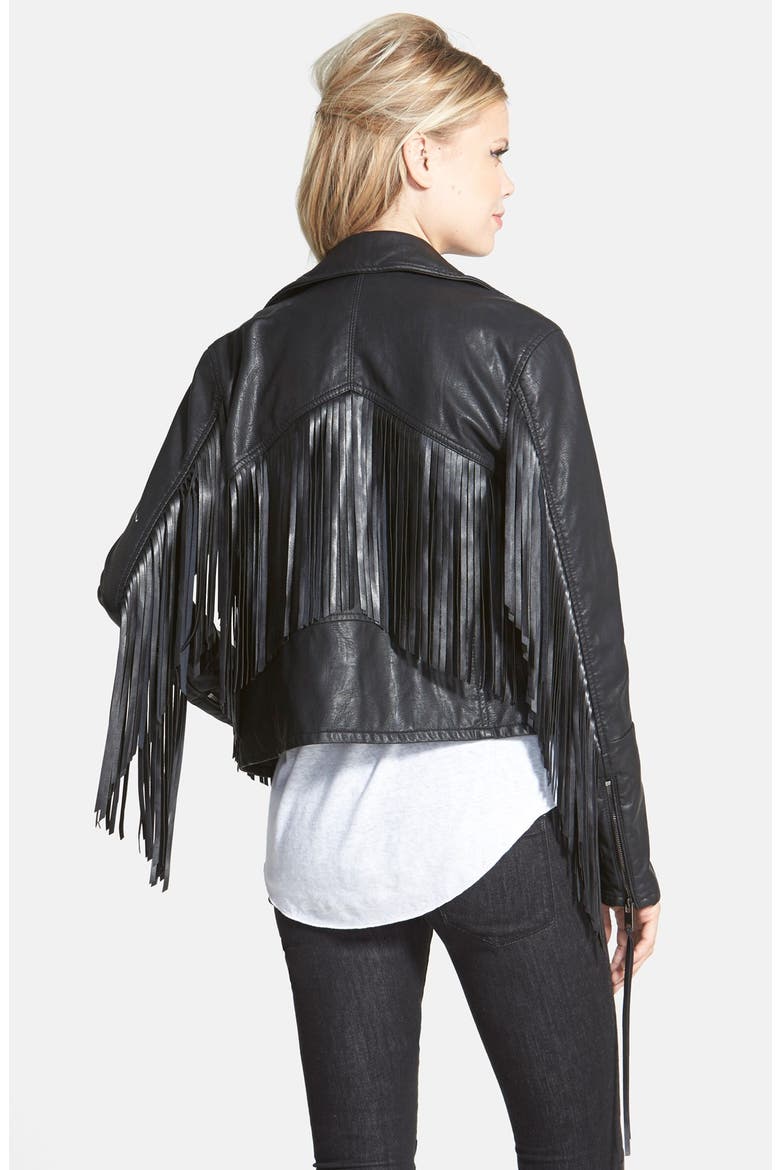 'Let It Ride' Faux Leather Jacket, Alternate, color, BLACK