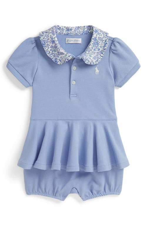 Ralph Lauren Babies'  Floral Collar Peplum Polo Romper