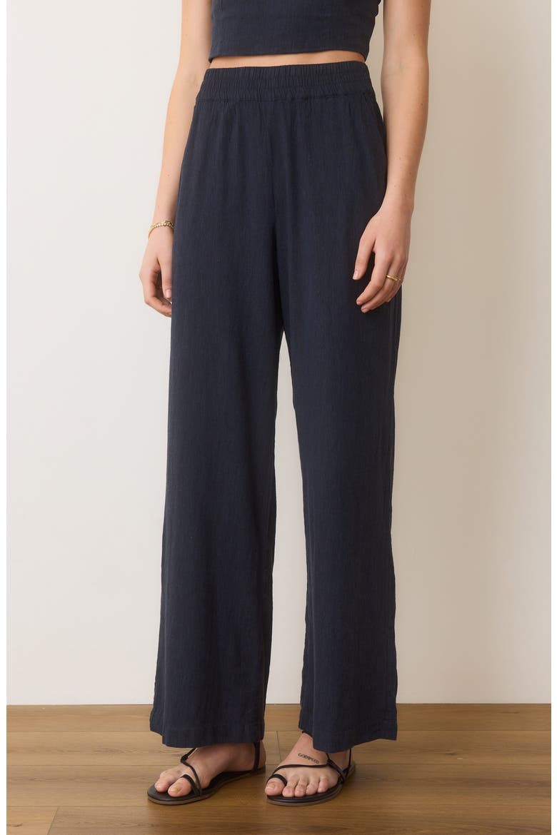 Allison Pull-On Wide Leg Hemp Blend Pants, Alternate, color, INDIA INK
