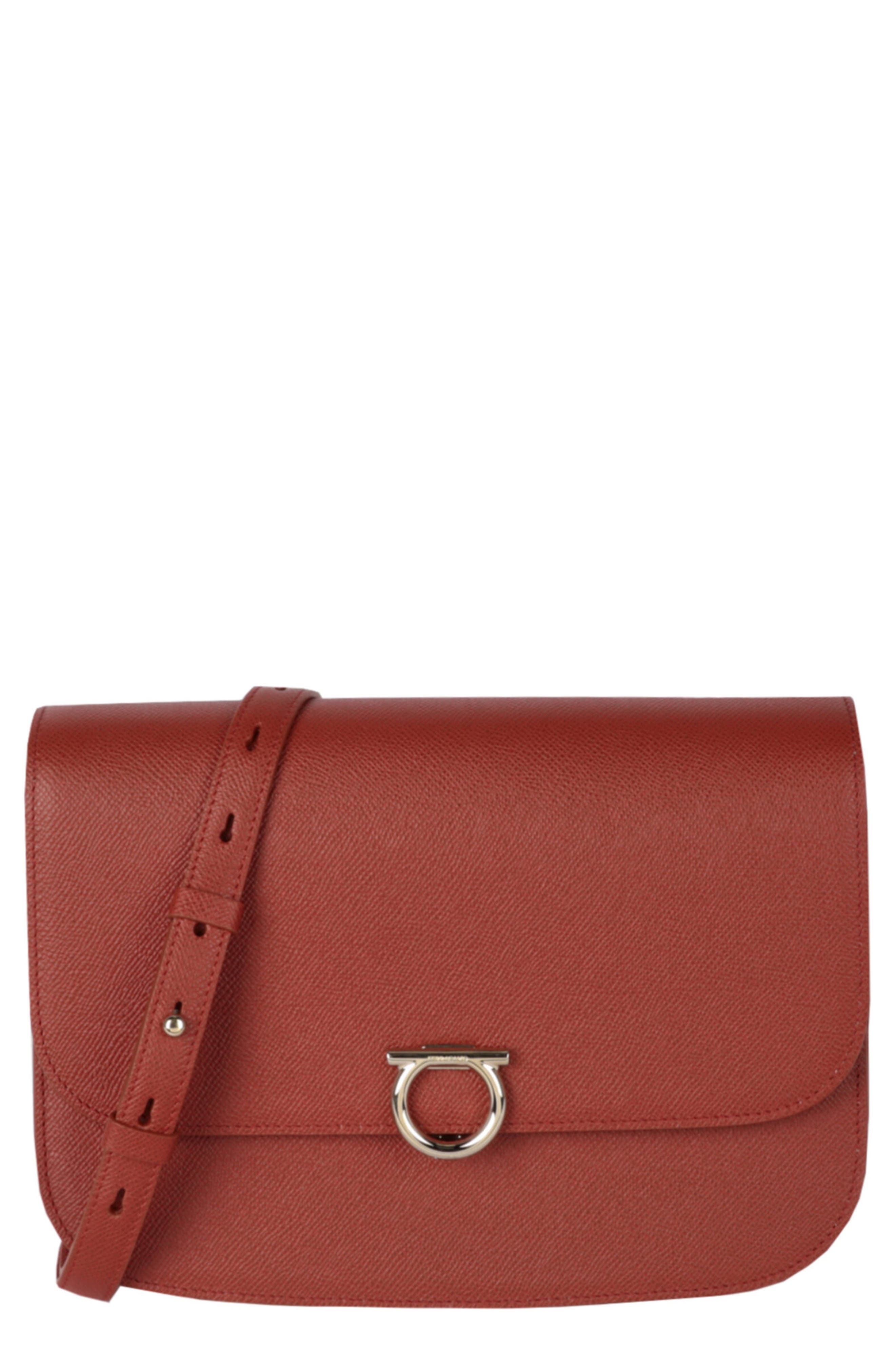 FERRAGAMO Gemini Leather Crossbody Bag, Main, color, 