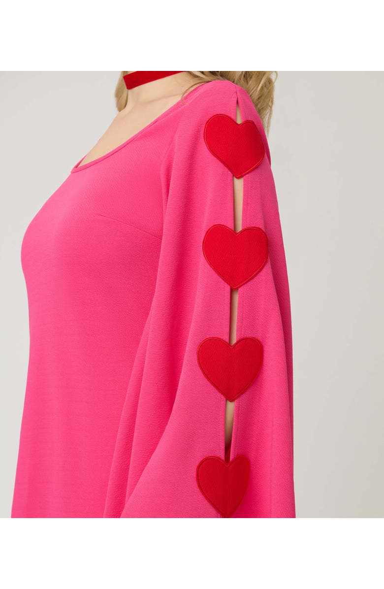 Smak Parlour Angel Sleeve Downtown Scene Mini Fit & Flare Dress, Alternate, color, Bright Pink