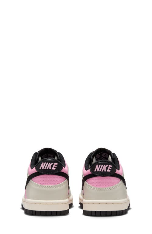 Nike Kids' Dunk Low Basketball Sneaker In Pink Rise/black/light Brown