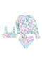 Kids' Rashguard, Bikini Top & Bikini Bottoms Set