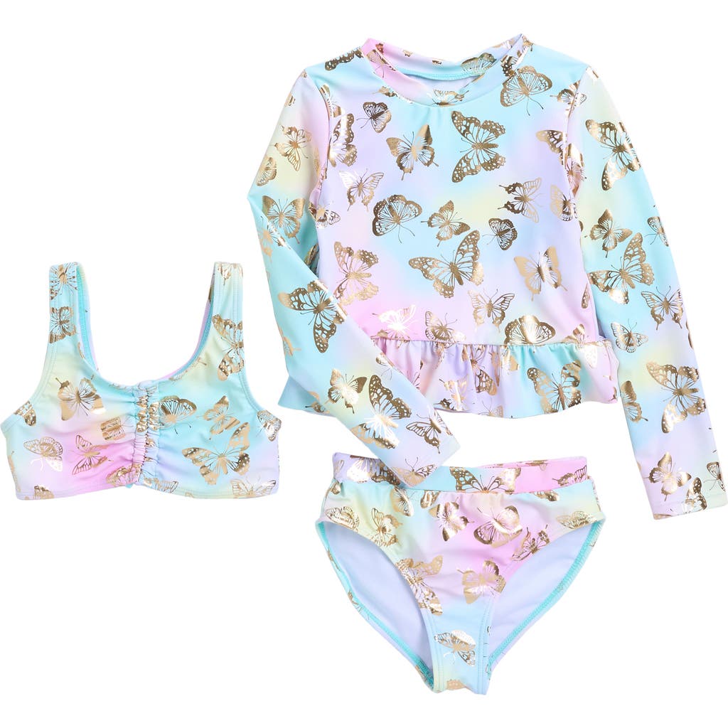 BMAGICAL BMAGICAL KIDS' RASHGUARD, BIKINI TOP & BIKINI BOTTOMS SET