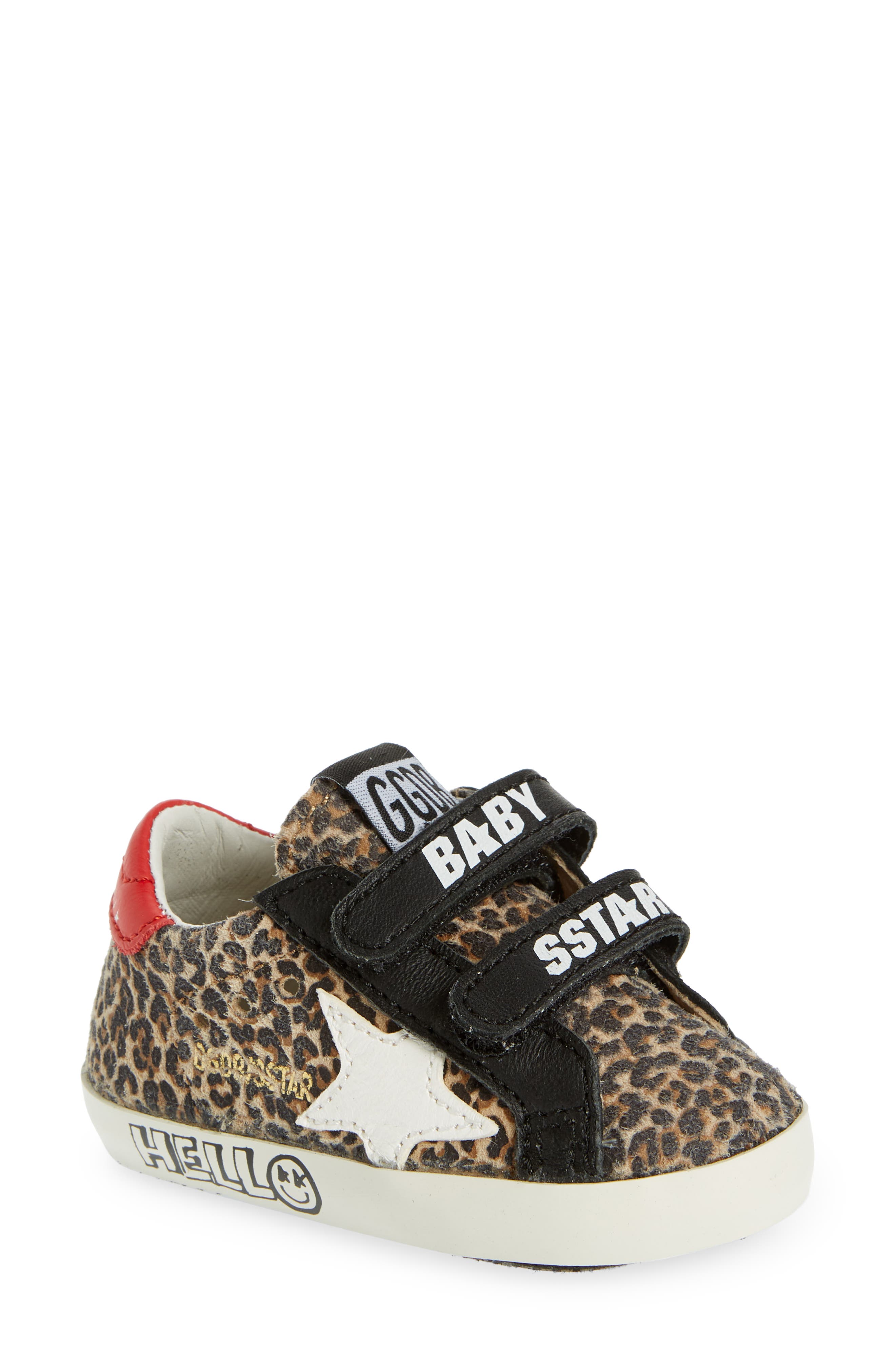 Baby School Low Top Sneaker, Main, color, BEIGE BROWN/ BLACK/ WHITE/ RED