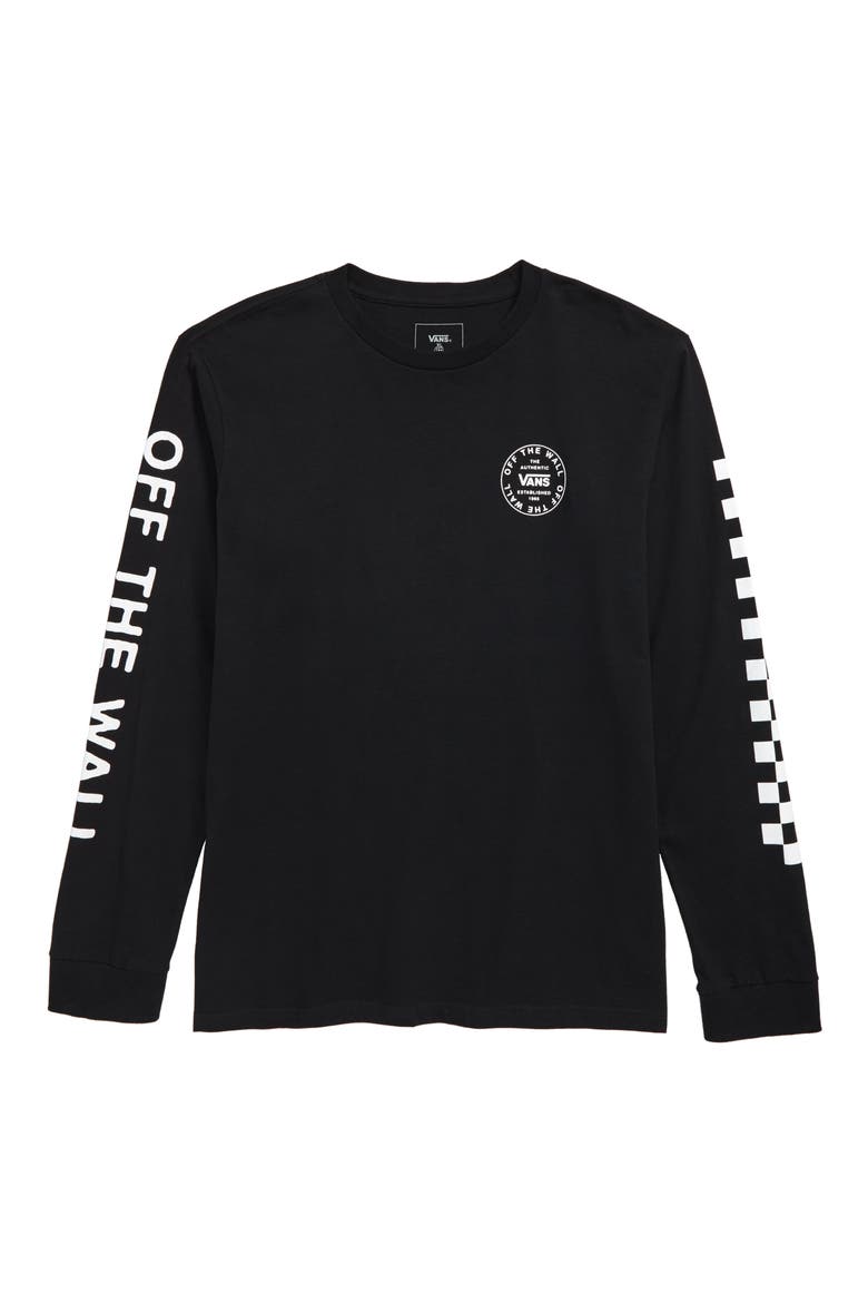 Old Skool Long Sleeve Graphic Tee, Main, color, BLACK-WHITE
