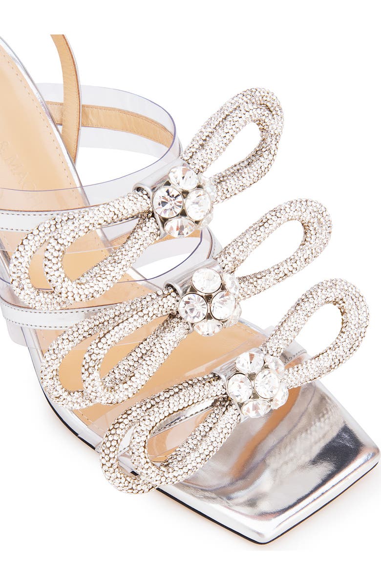 Mach & Mach Crystal Triple Bow Square Toe Slingback Sandal, Alternate, color,
