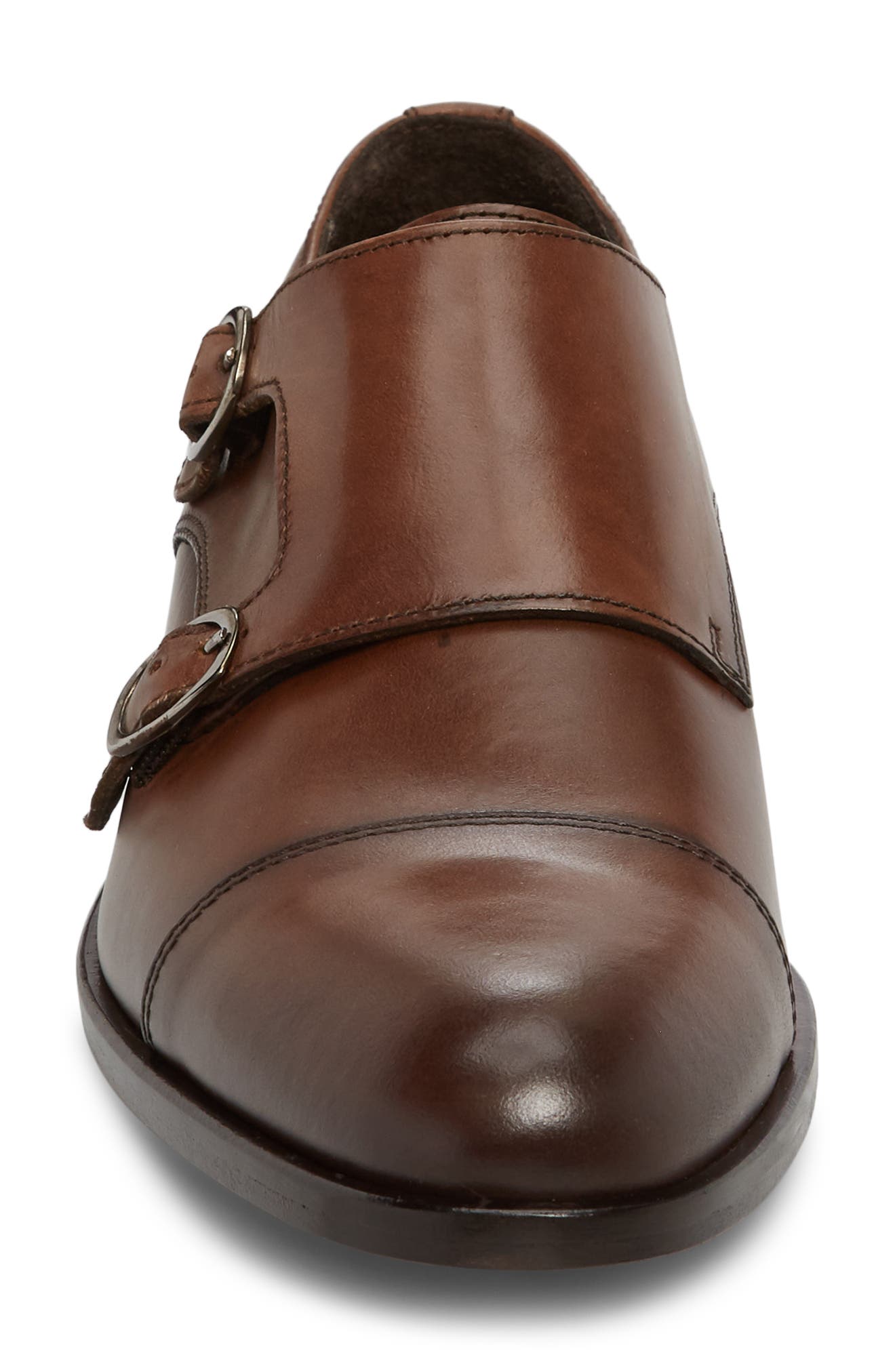 Ronald Double Monk Strap Shoe, Alternate, color, CORK BROWN LEATHER