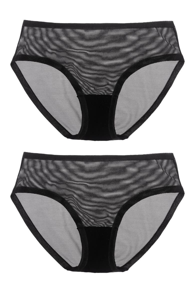 2-Pack Sheer Panties, Main, color, BLACK