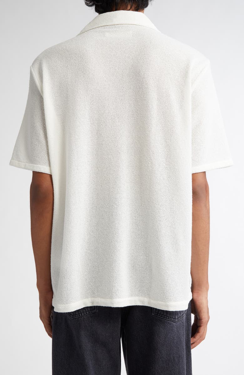 OUR LEGACY Boxy Bouclé Button-Up Shirt, Alternate, color, White Boucle