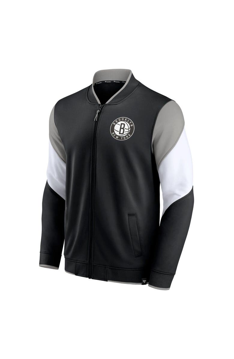 FANATICS Men's Fanatics Branded Black/Gray Brooklyn Nets League Best Performance Full-Zip Jacket, Alternate, color, Black